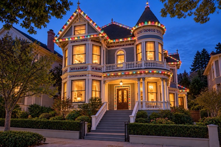 AI-generated Christmas lighting design inspiration